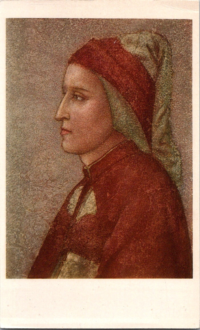 Vintage Postcard Dante Alighieri Giotto di Bordone Civic Museum Italy Unposted