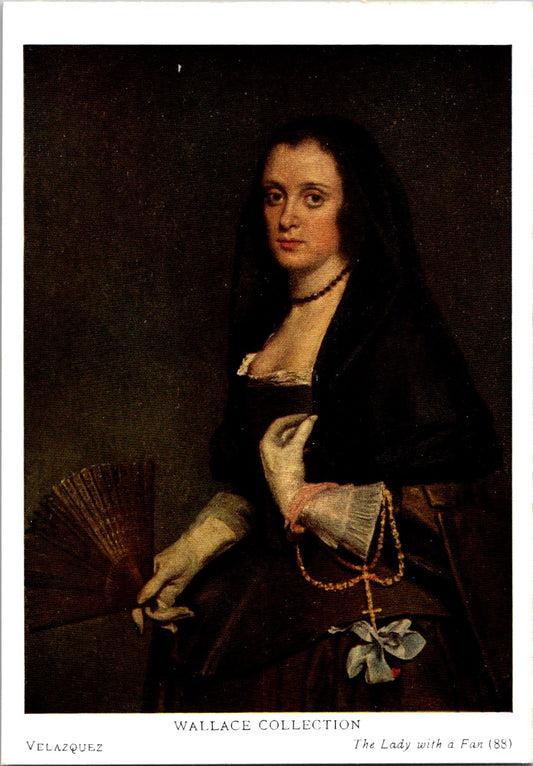 Vintage Postcard The Lady With A Fan By Velasquez Wallace Collection England