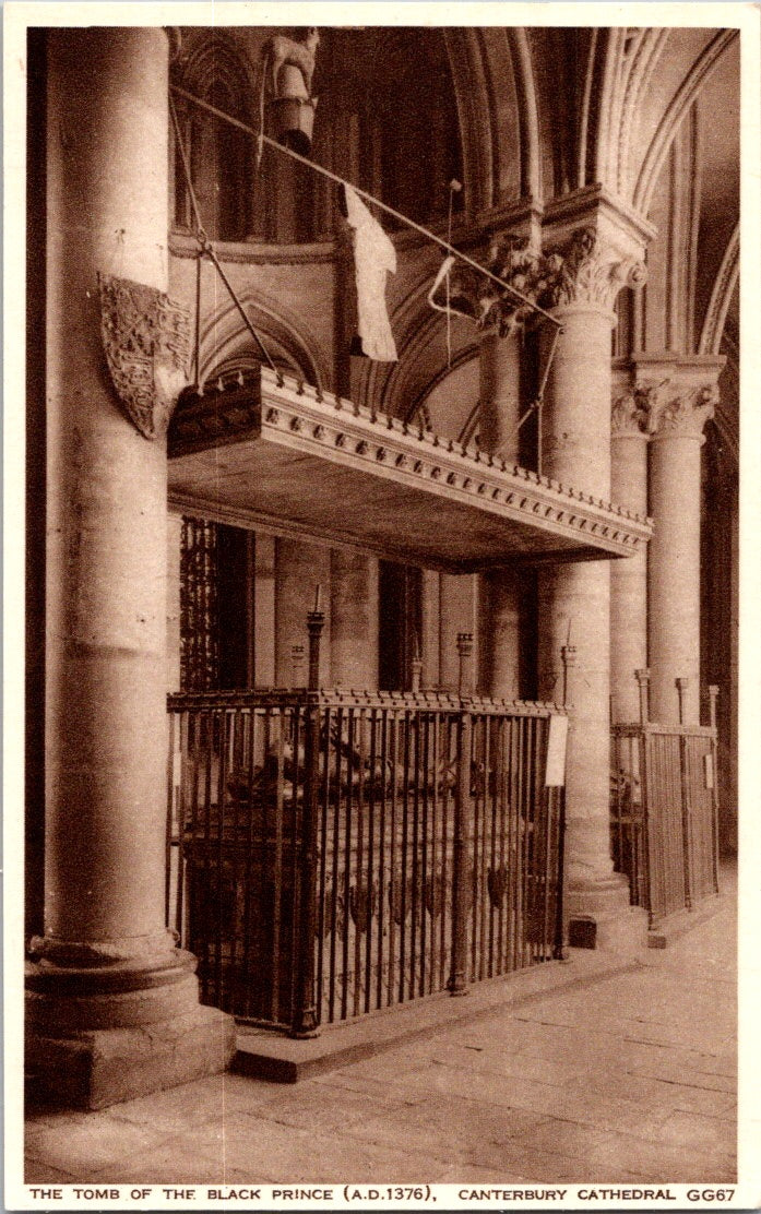 Vintage Postcard The Tomb Of Black Prince Canterbury Cathedral England Unposted