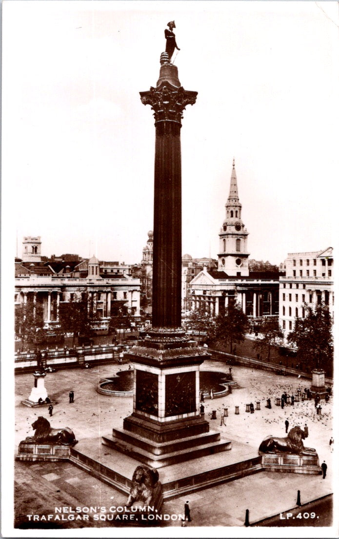 Vintage Postcard Nelson's Column Trafalgar Squre London United Kingdom Unposted