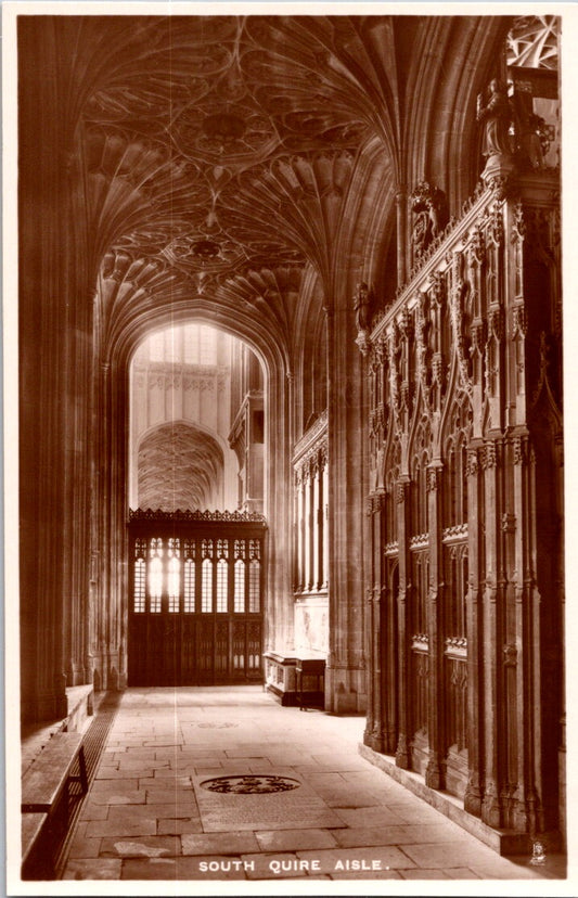 Vintage Postcard South Choir Aisle Winchester Cathedral United Kingdom Unposted