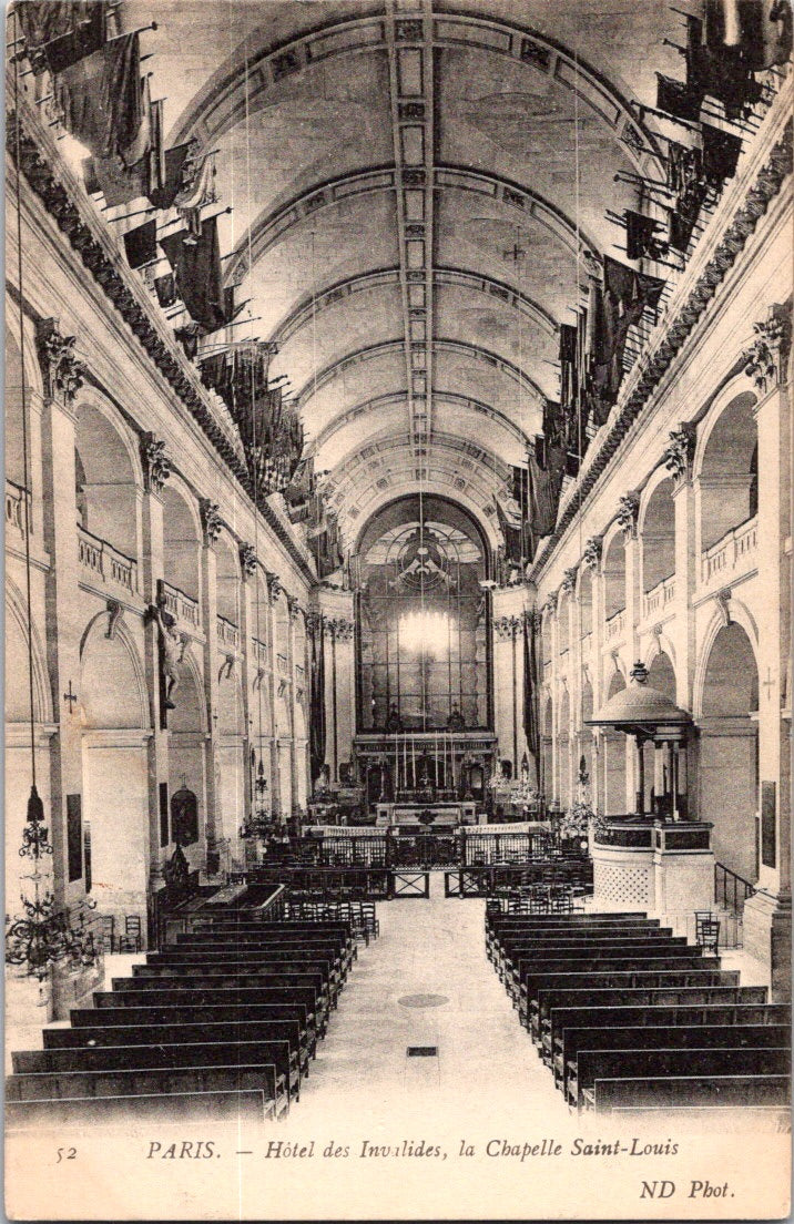 Vintage Postcard Les Invalides Saint Louis Chapel Paris France Unposted