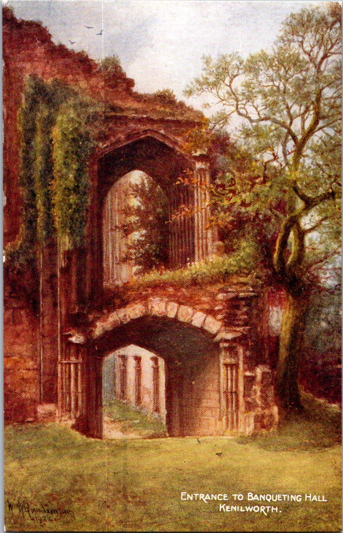 Vintage Postcard Entrance To Banqueting Hall Kenilworth Castle United Kingdom