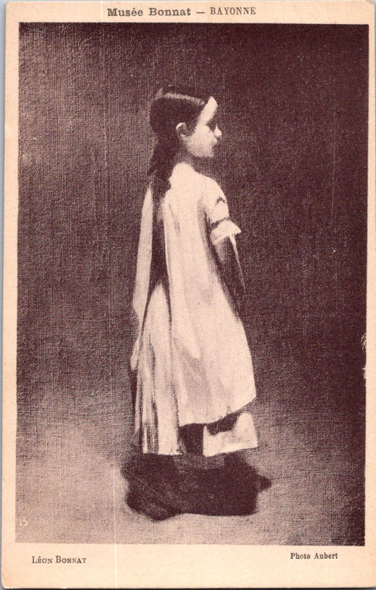 Vintage Postcard Girl By Leon Bonnat The Musée Bonnat Bayonne France Unposted