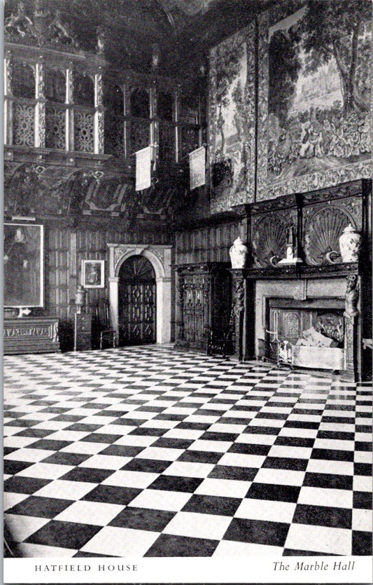 Vintage Postcard The Marble Hall Hatfield House England United Kingdom Unposted