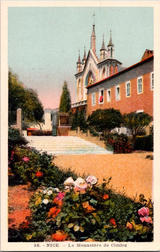 Vintage Postcard Monastere De Cimiez Monastery Nice France Unposted