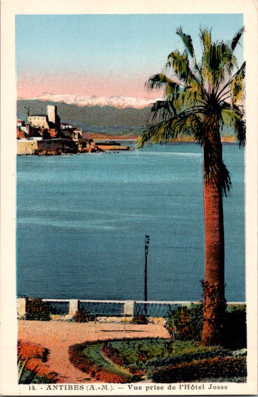 Vintage Postcard View Taken From The Hotel Josse Antibes France Unposted