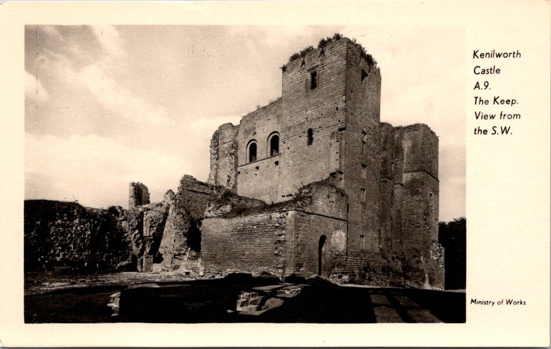 Vintage Postcard The Keep View From South West Kenilworth Castle England