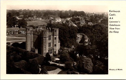 Vintage Postcard Leicester's Gate House View From The Keep Kenilworth Castle