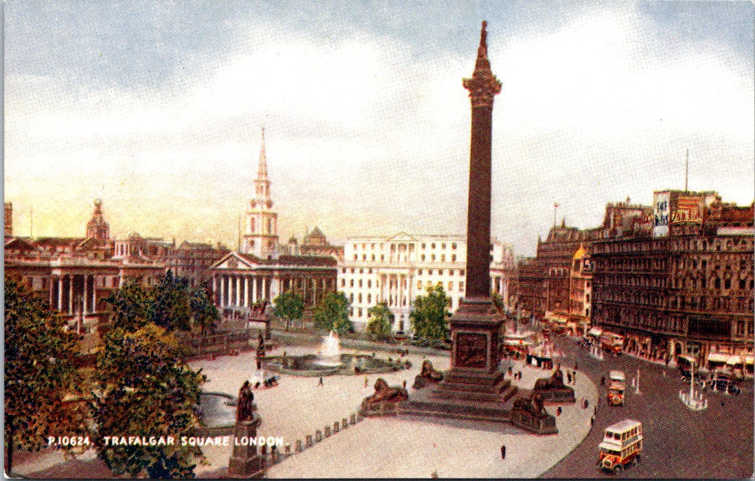 Vintage Postcard The Trafalgar Square Westminster London United Kingdom Unposted