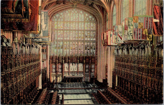 Vintage Postcard The Choir Of Saint George's Chapel Windsor Castle England