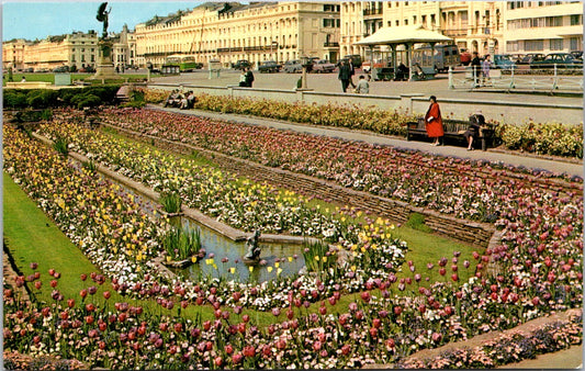 Vintage Postcard Sunken Gardens Brighton East Sussex South East England Unposted