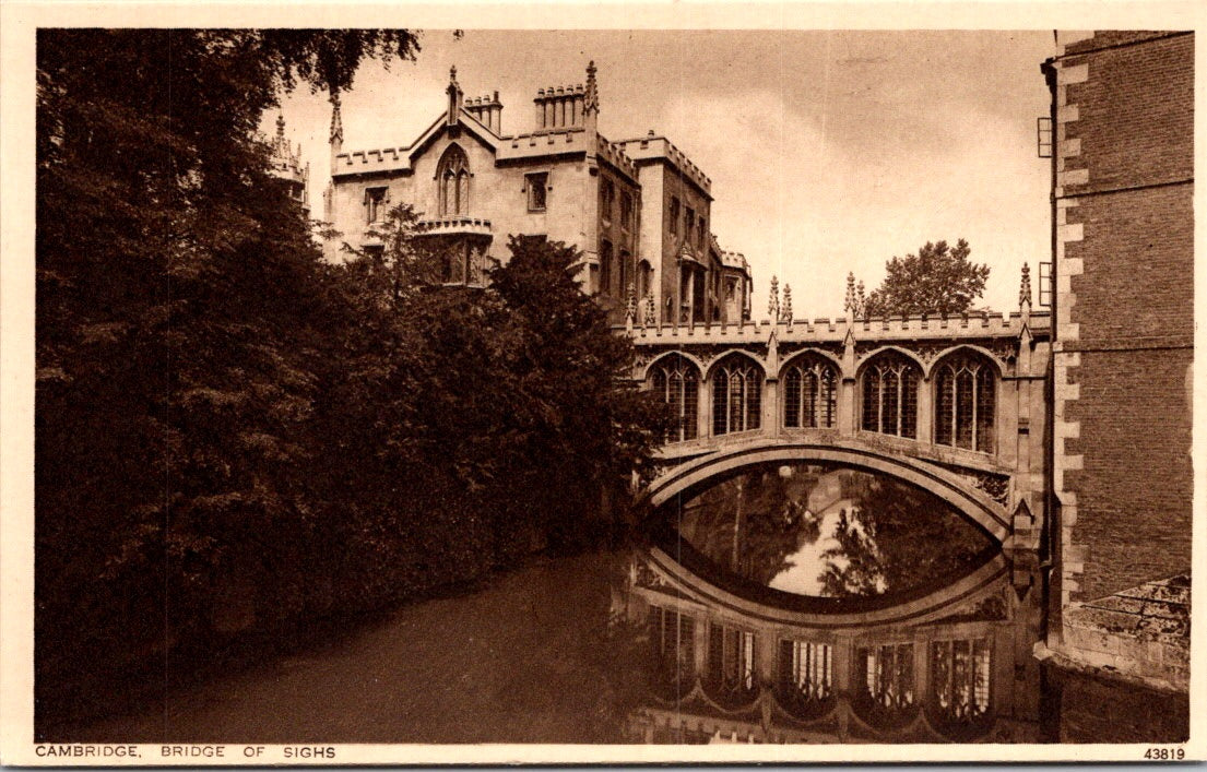 Vintage Postcard The Bridge Of Sighs Cambridge England United Kingdom