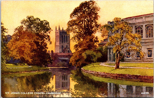 Vintage Postcard Saint John's College Chapel Cambridge England United Kingdom