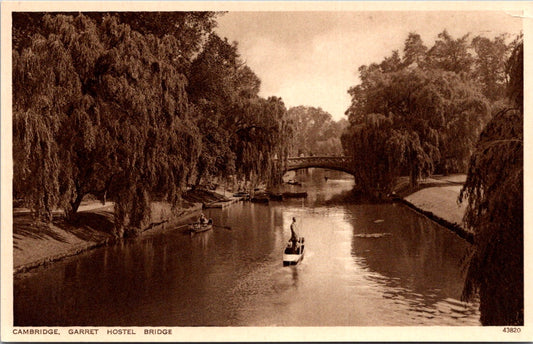 Vintage Postcard Garret Hostel Bridge Cambridge England United Kingdom Unposted