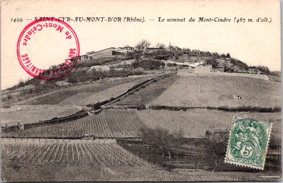 Vintage Postcard The Summit Of Mount Cindre Saint-Cyr-au-Mont-d'Or France