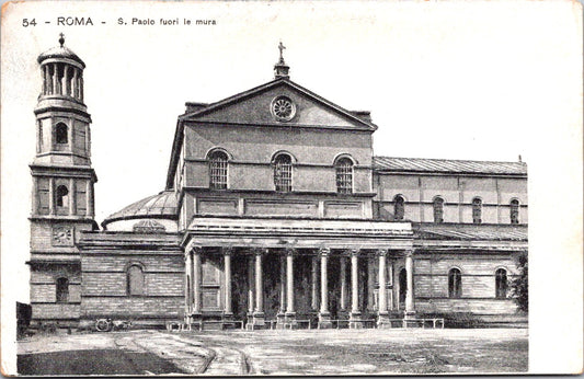 Vintage Postcard Basilica Papale San Paolo Fuori Le Mura Rome Italy Unposted