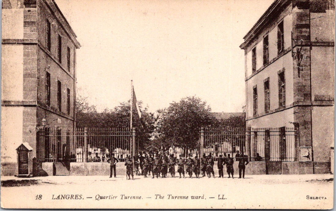 Vintage Postcard Quartier Turenne The Turenne Ward Langres France Unposted