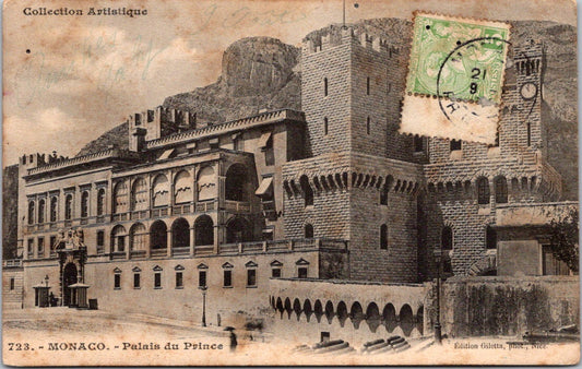 Vintage Postcard Prince's Palace of Monaco Residence Of Sovereign Prince Posted