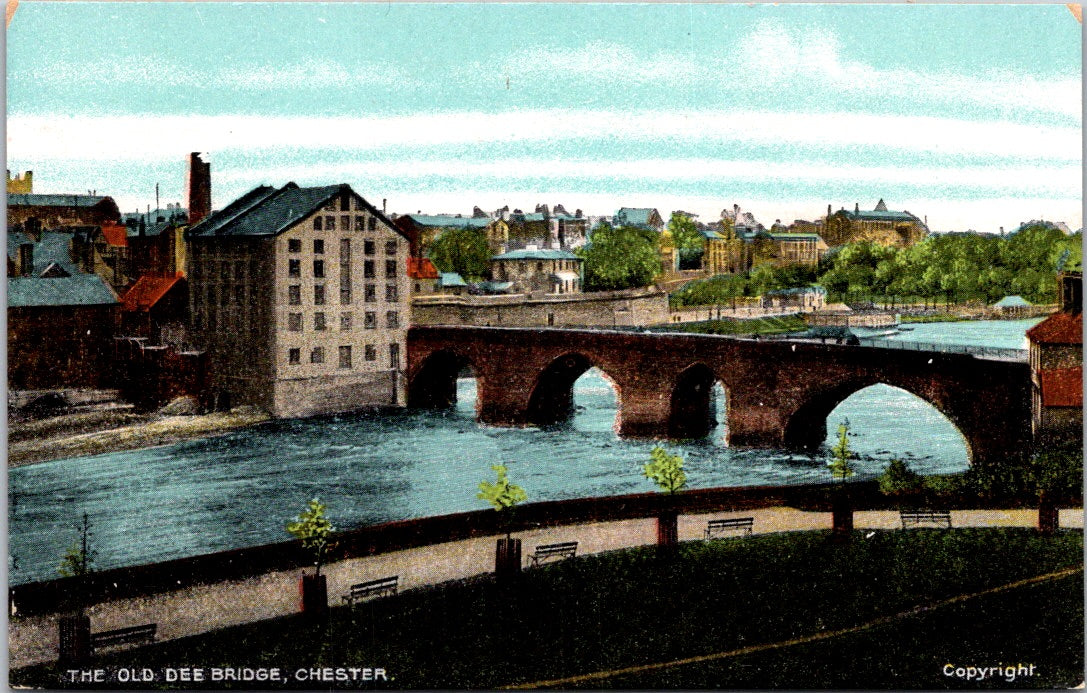 Vintage Postcard The Old Dee Bridge Chester England United Kingdom Unposted