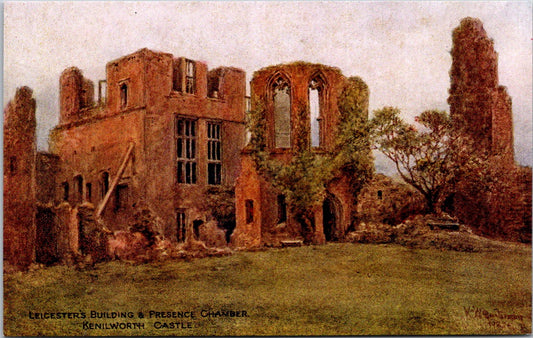 Vintage Postcard Leicester's Building And Presence Chamber Kenilworth Castle