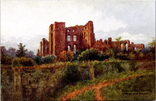 Vintage Postcard Kenilworth Castle From The Mound England United Kingdom