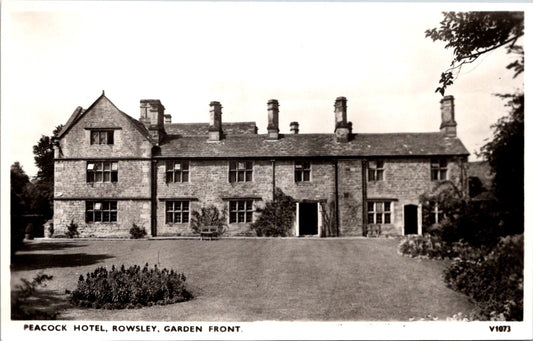 Vintage Postcard Peacock Hotel Rowsley Garden Front United Kingdom Unposted