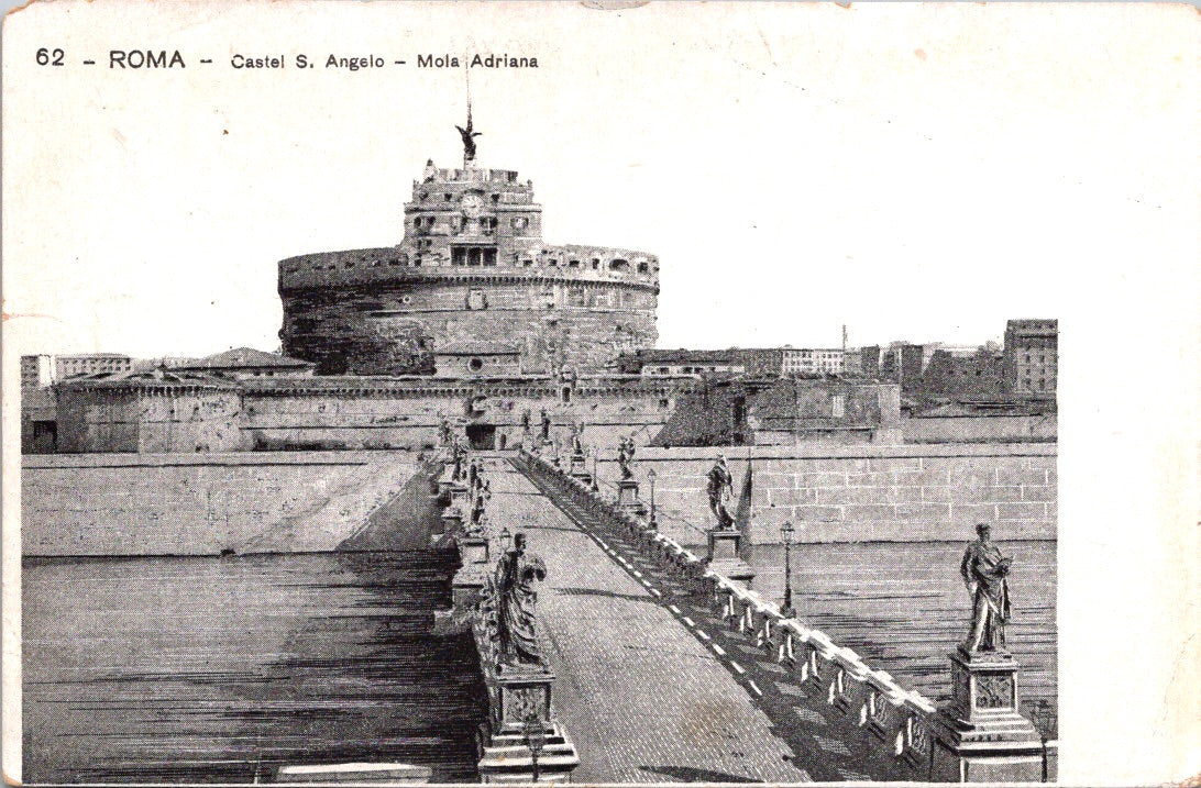 Vintage Postcard The Castel Sant'Angelo Parco Adriano Rome Italy Unposted