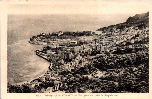 Vintage Postcard General View Of Roquebrune Cap Martin Principal Of Monaco