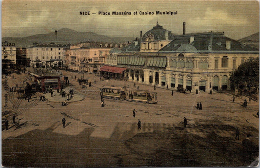 Vintage Postcard Massena Square And Municipal Casino Nice France Unposted