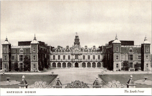 Vintage Postcard South front Hatfield House England United Kingdom Unposted