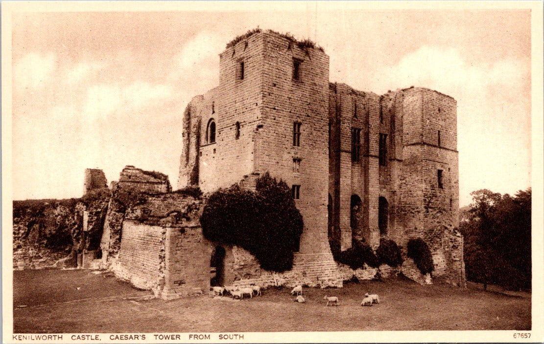 Vintage Postcard Kenilworth Castle Caesar's Tower From South England Unposted