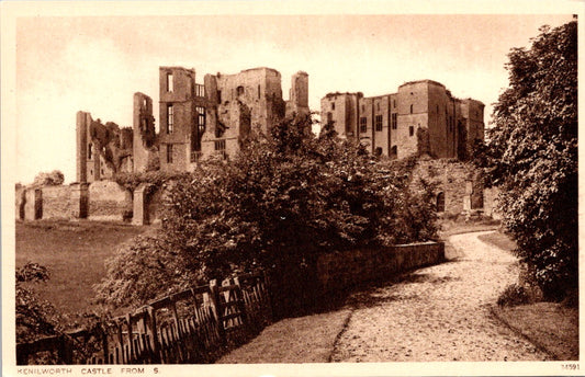 Vintage Postcard Kenilworth Castle From South England United Kingdom Unposted