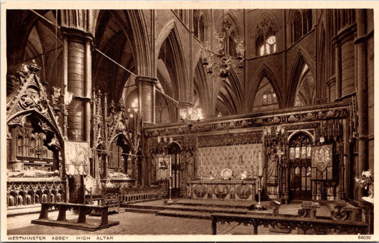 Vintage Postcard The Westminster Abbey High Altar London England Unposted