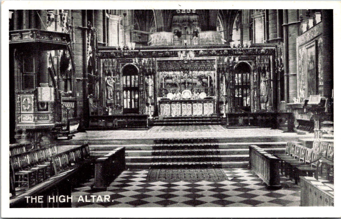 Vintage Postcard The High Altar Westminster Abbey London England Unposted