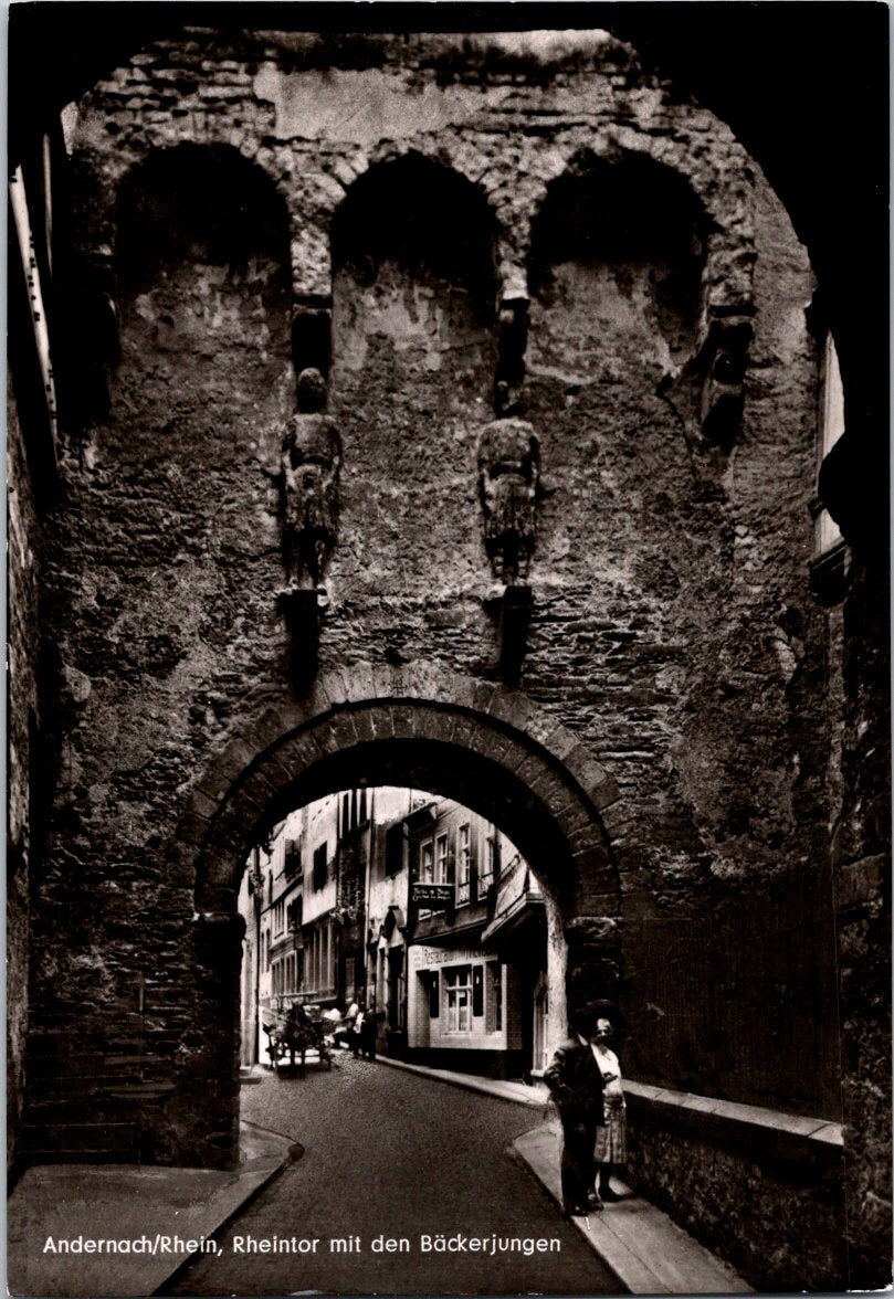 Vintage Postcard Rhine Gate With The Baker Boy Andernach Germany Unposted