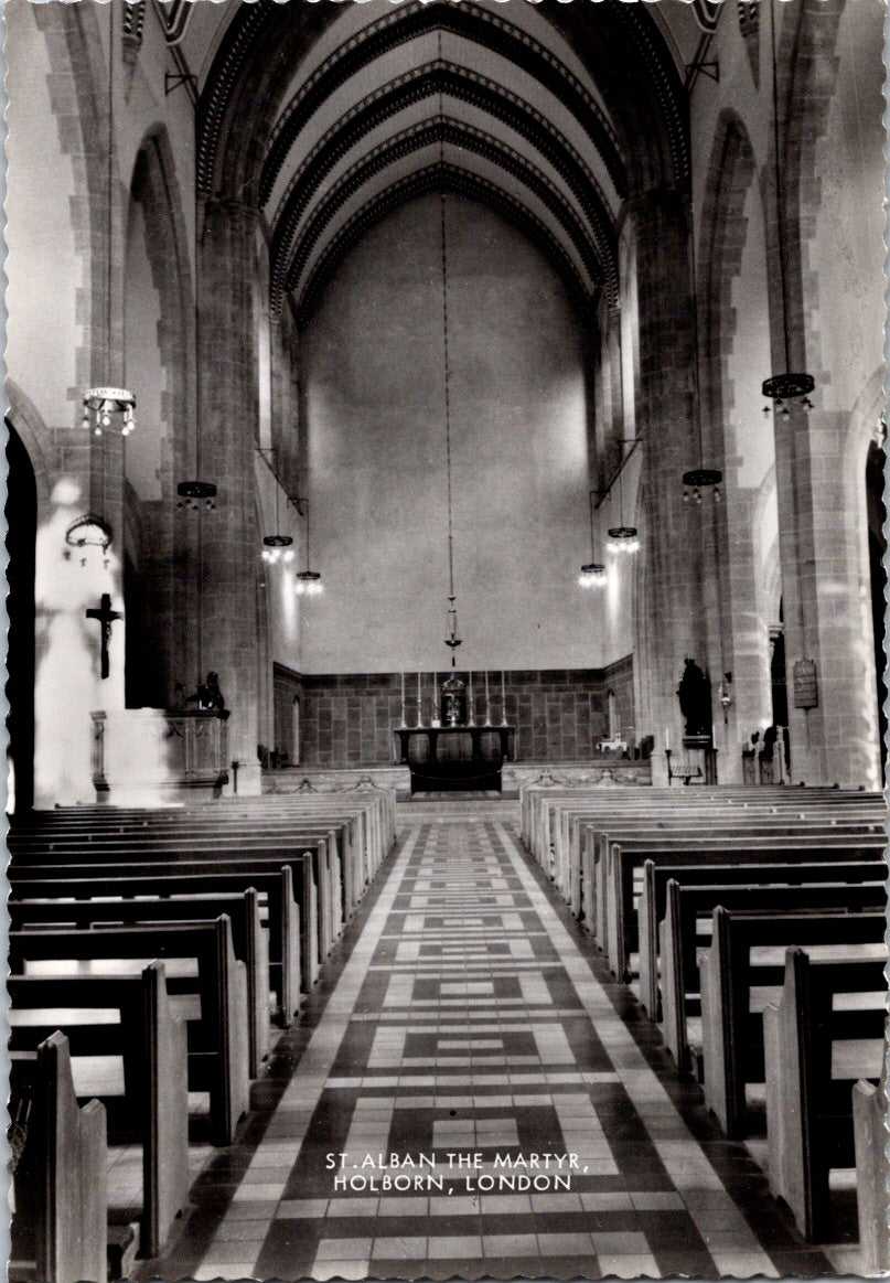 Vintage Postcard Nave Looking East By William Butterfield England Unposted