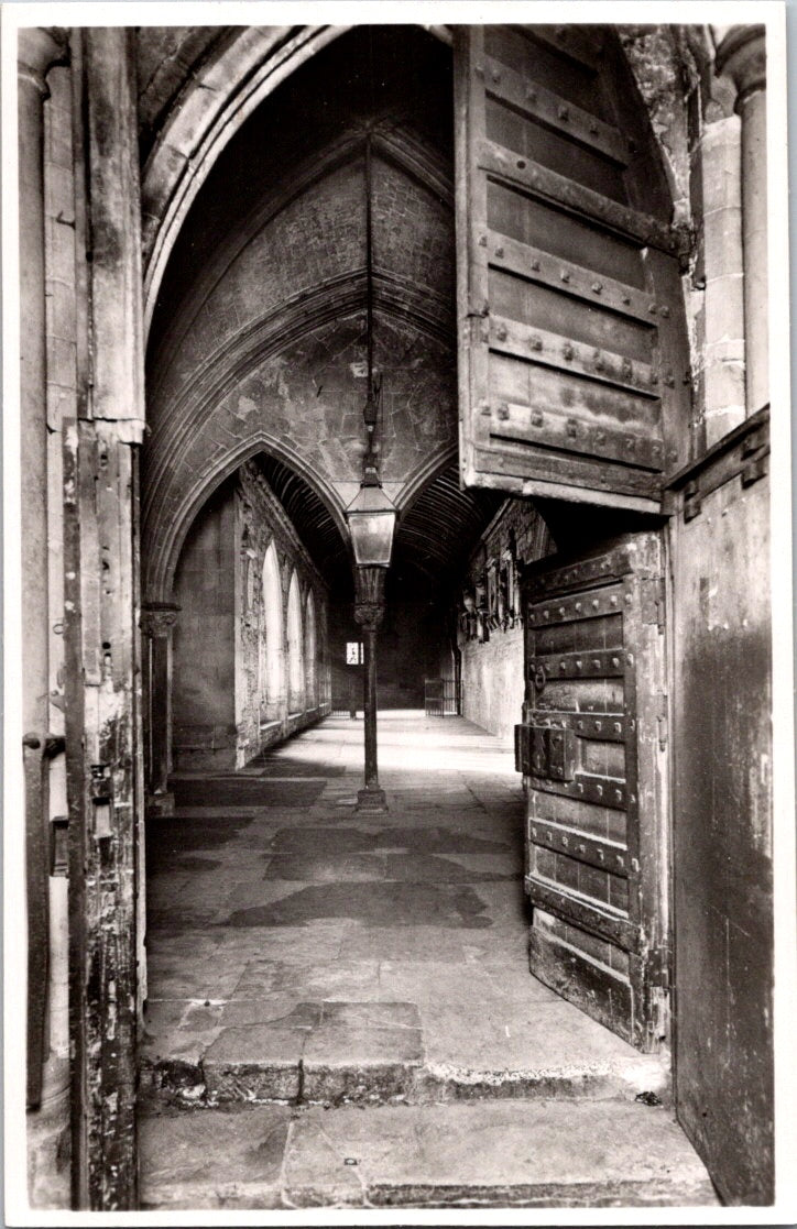 Vintage Postcard Cloisters From The South West Doors Chichester Cathedral