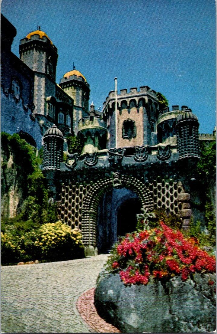 Vintage Postcard The Pena Castle Entrance Sintra Portugal Unposted