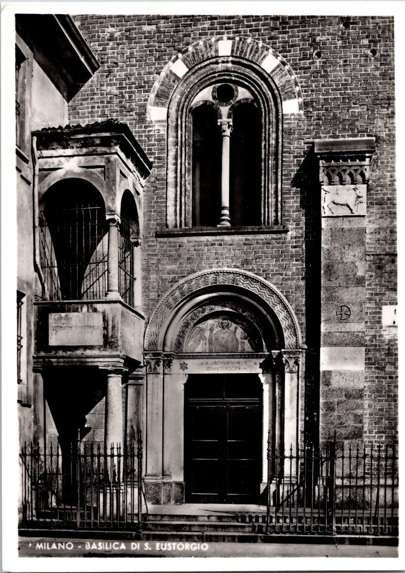 Postcard Basilica of Sant'Eustorgio Loggia From Which Prached Aquilino Verona