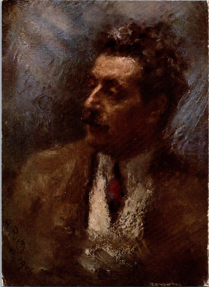 Postcard Portrait Of Giacomo Puccini By Arturo Rietti Teatro Alla Scala Museum