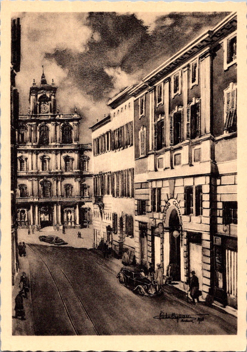 Vintage Postcard Hotel Ristorante Commercio Modena Italy Unposted