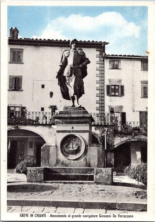 Postcard Monument To The Great Navigator Giovanni Da Verazzano Greve in Chanti