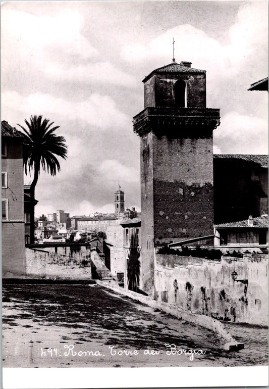 Vintage Postcard Torre Dei Borgia Historical Landmark Rome Italy Unposted