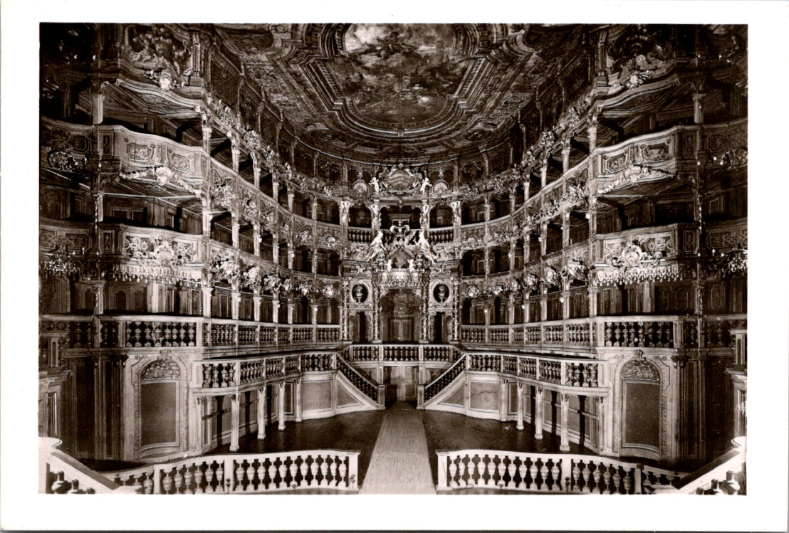 Vintage Postcard Margravial Opera House Giuseppe Galli Bibiena Bayreuth Germany