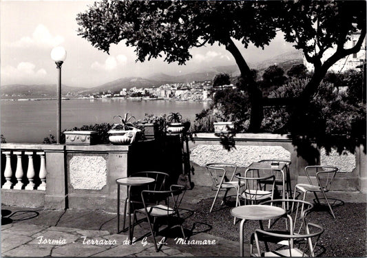 Vintage Postcard Balcony Of The G.A. Miramare Formia Italy Unposted