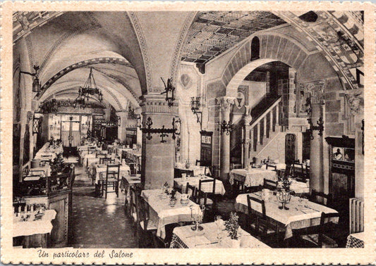 Vintage Postcard A Detail Of The Living Room Ristorante Paoli Florence Italy