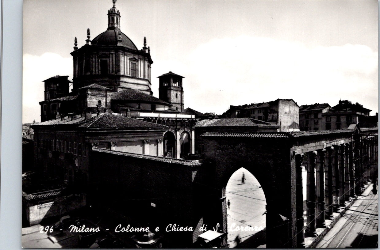 Vintage Postcard The Columns of San Lorenzo Church Milan Italy Unposted