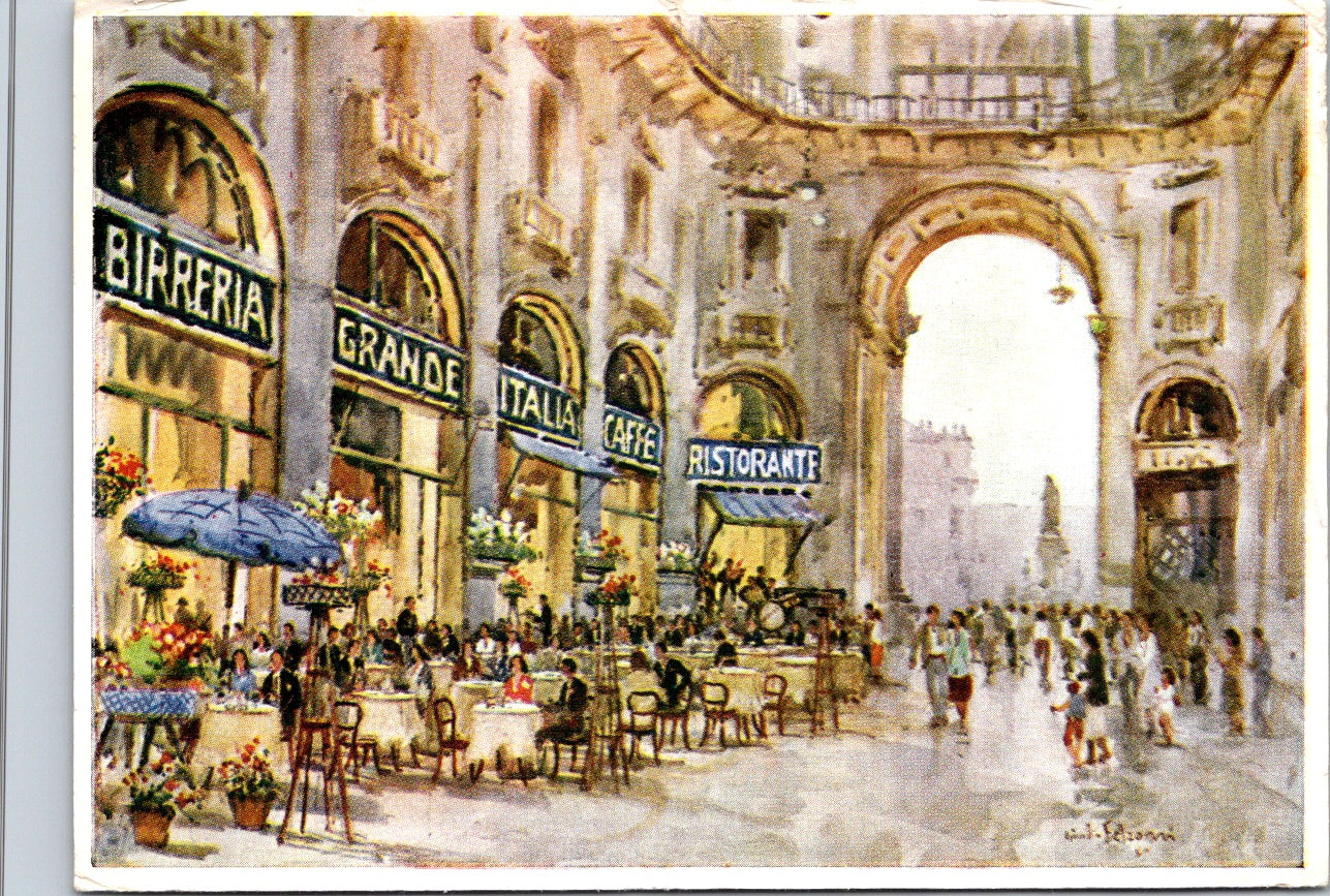 Postcard Grande Italia Restaurant Gersi In Galleria Vittorio Emanuelle II Italy