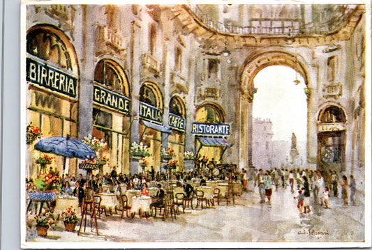 Postcard Grande Italia Restaurant Gersi In Galleria Vittorio Emanuelle II Italy